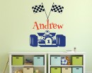 Racing Themed Personalized Name Decal